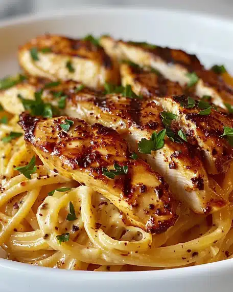 Spaghetti Crémeux au Poulet Grillé