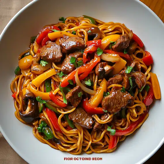 Nouilles Chinoises au Bœuf et Légumes