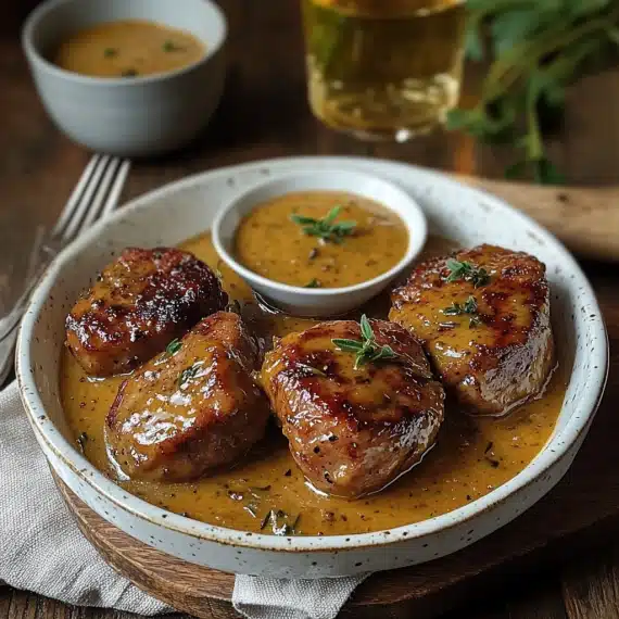 Paupiettes de Veau au Vin Blanc et Moutarde