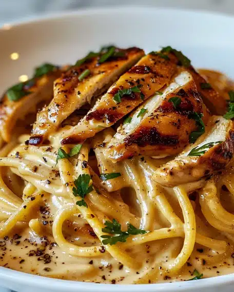 Spaghetti Crémeux au Poulet Grillé