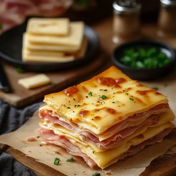 Feuilletés au jambon et au fromage 
