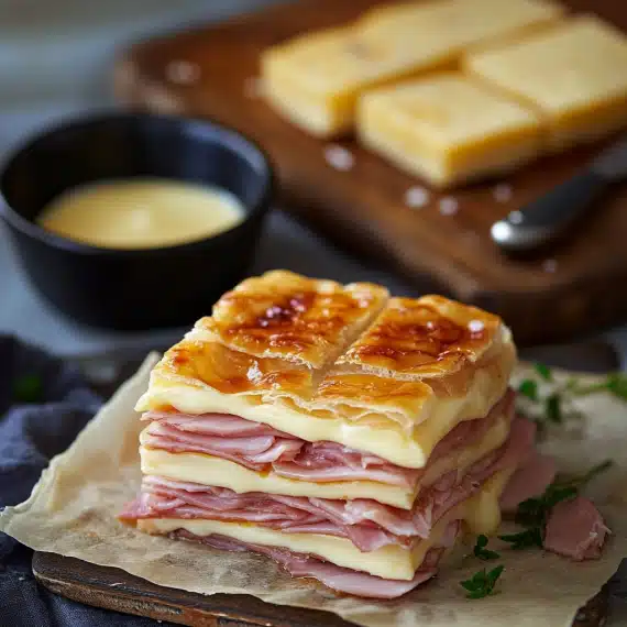 Feuilletés au jambon et au fromage 
