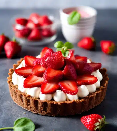 Tarte aux Fraises et aux Spéculoos sans Cuisson 