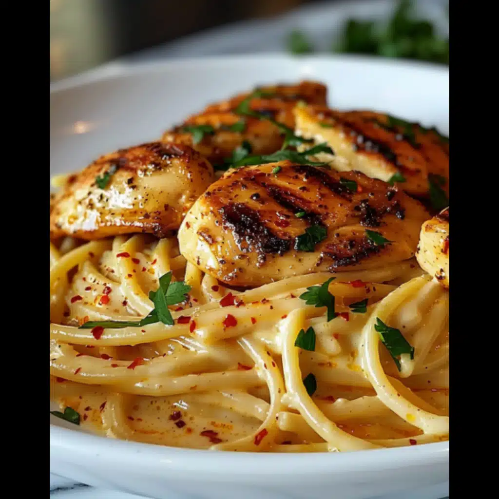 Spaghetti Crémeux au Poulet Grillé