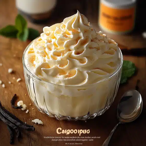 Mascarpone et crème liquide versés dans un saladier avant fouettage