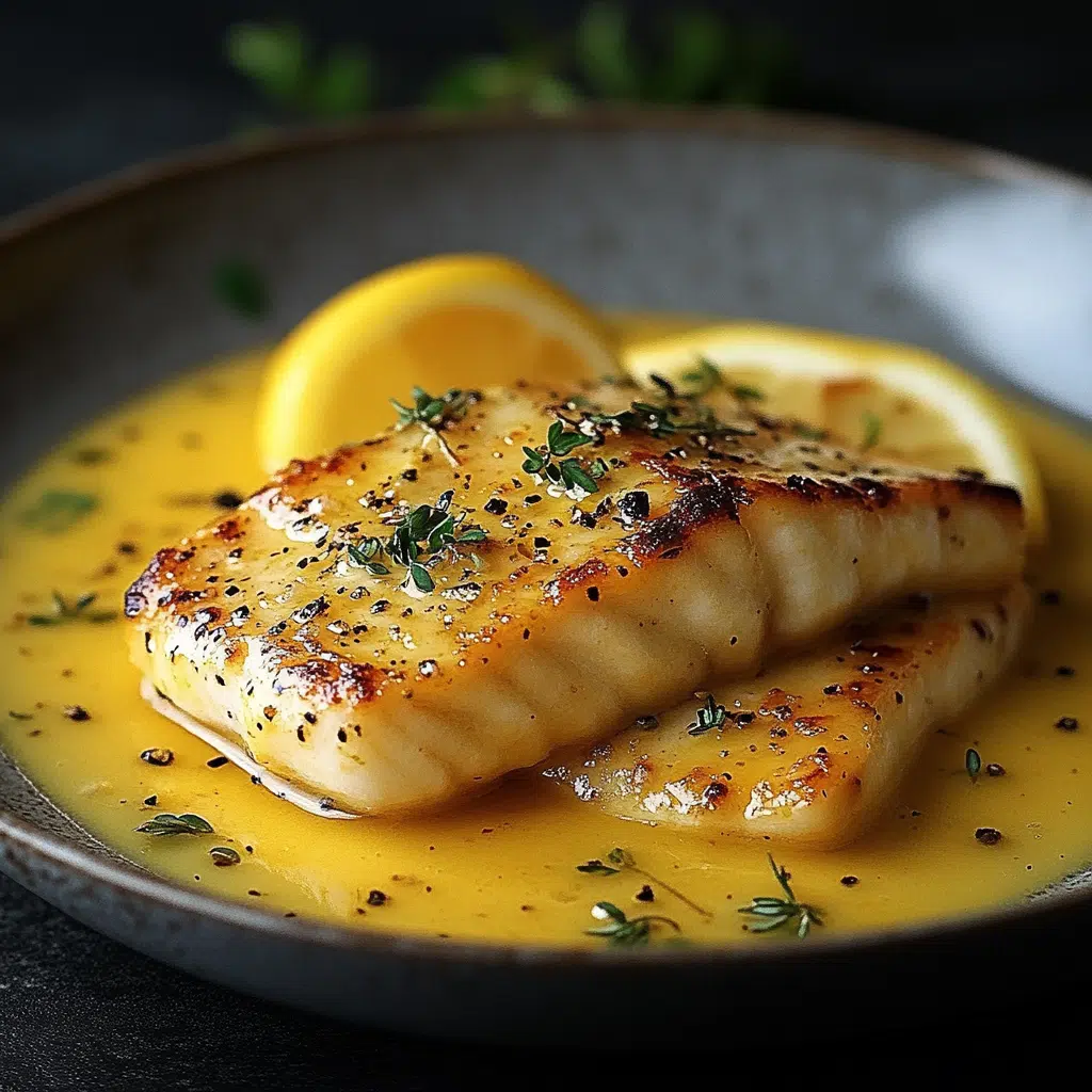 Filet de poisson nappé de sauce citron