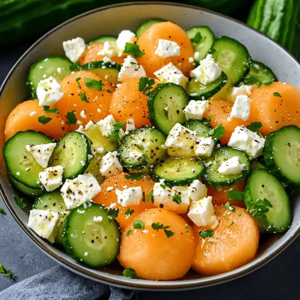 Salade de melon, concombre et feta
