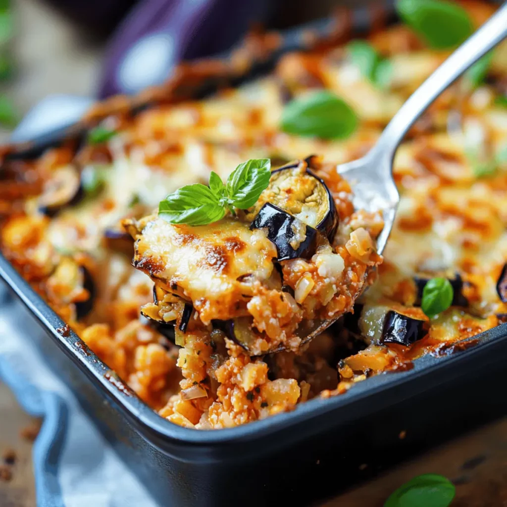 Gratin de crozets d'été aux aubergines
