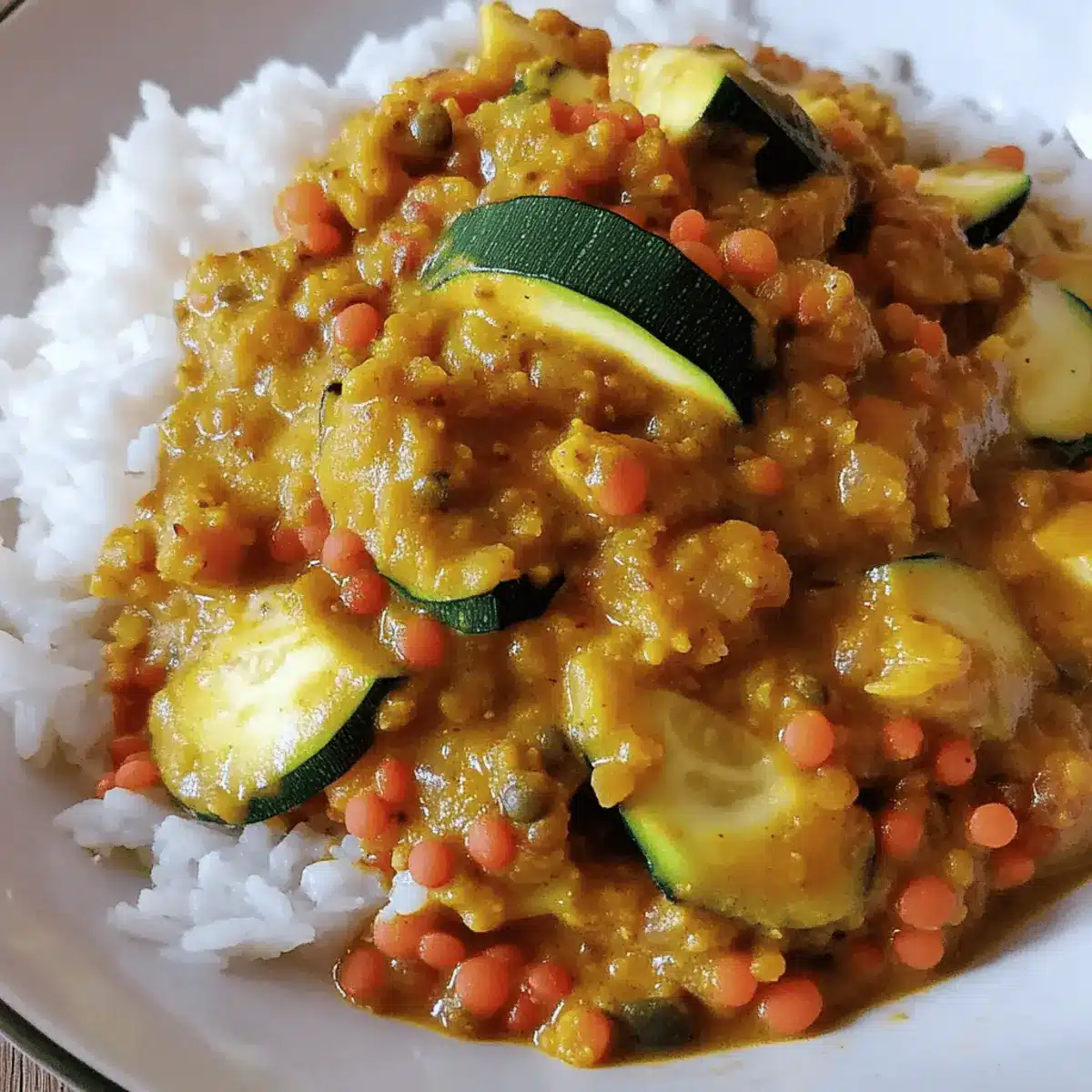 Curry de courgettes et lentilles corail
