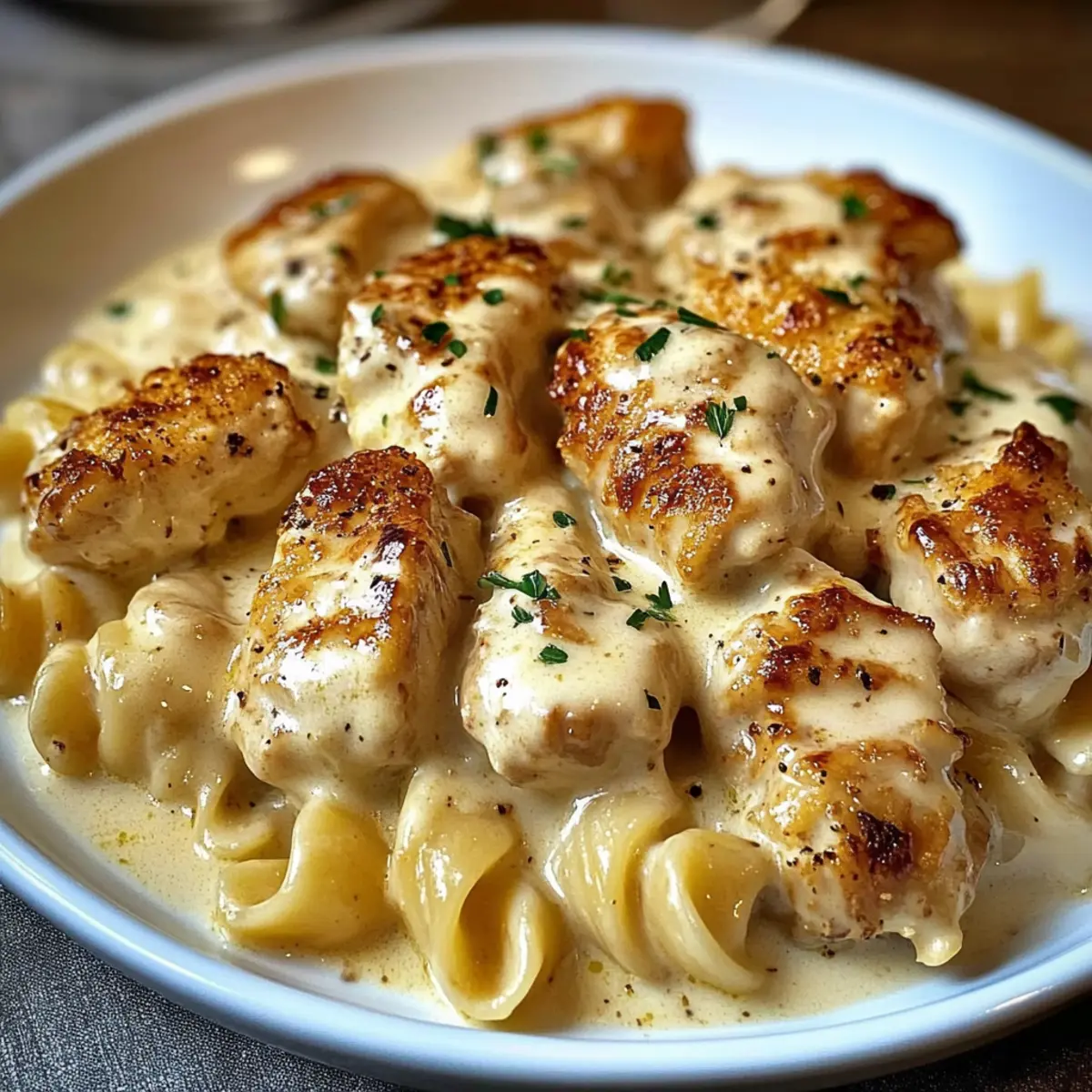 Pâtes crémeuses au poulet