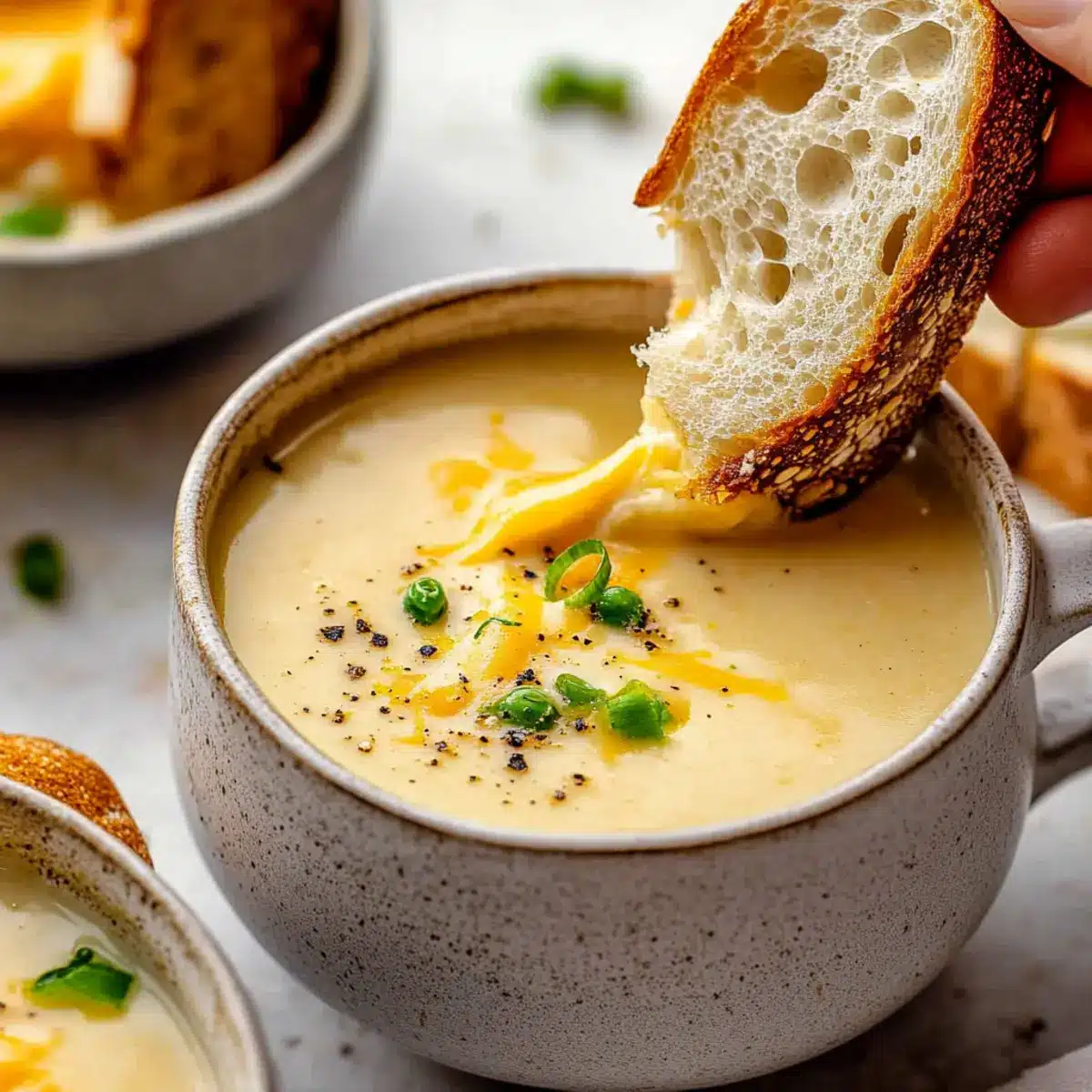 Soupe de Chou-Fleur Rôti au Cheddar et à l’Ail