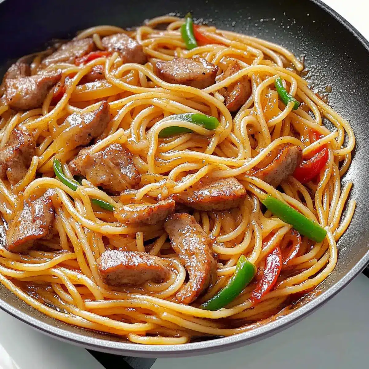 Spaghettis aux ÉMINCÉS de Bœuf marinée