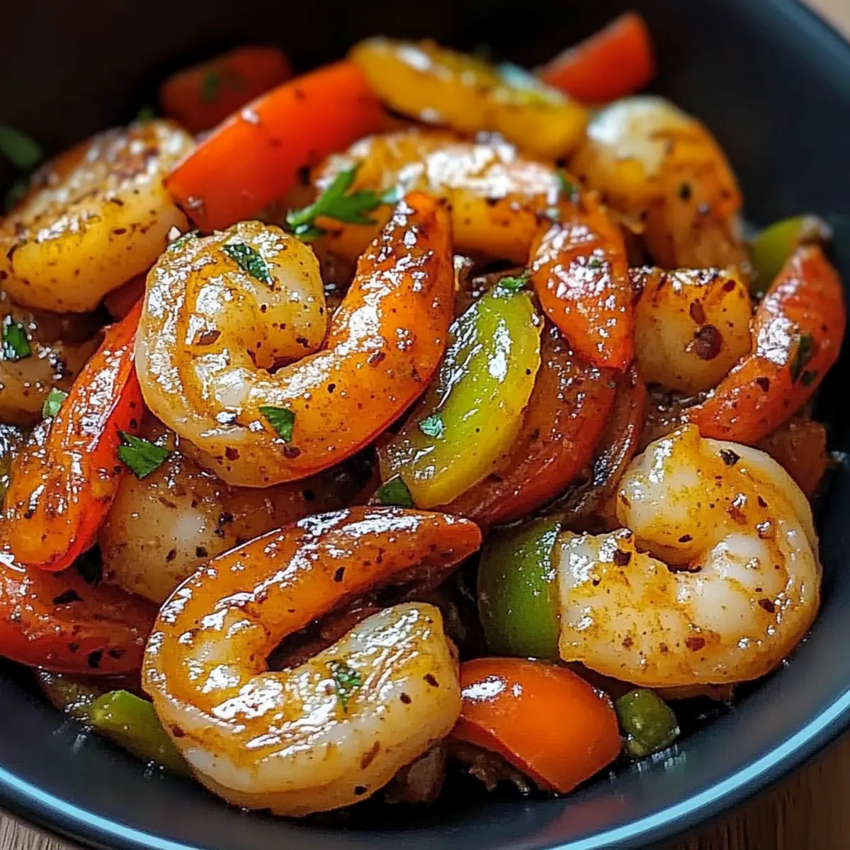 Sauté de crevettes et poivrons énergisant