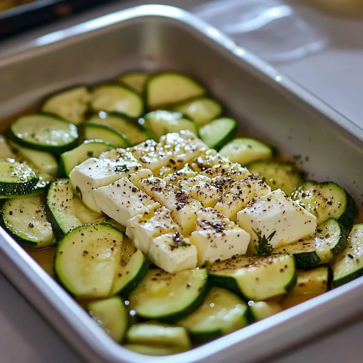 Courgettes feta au four