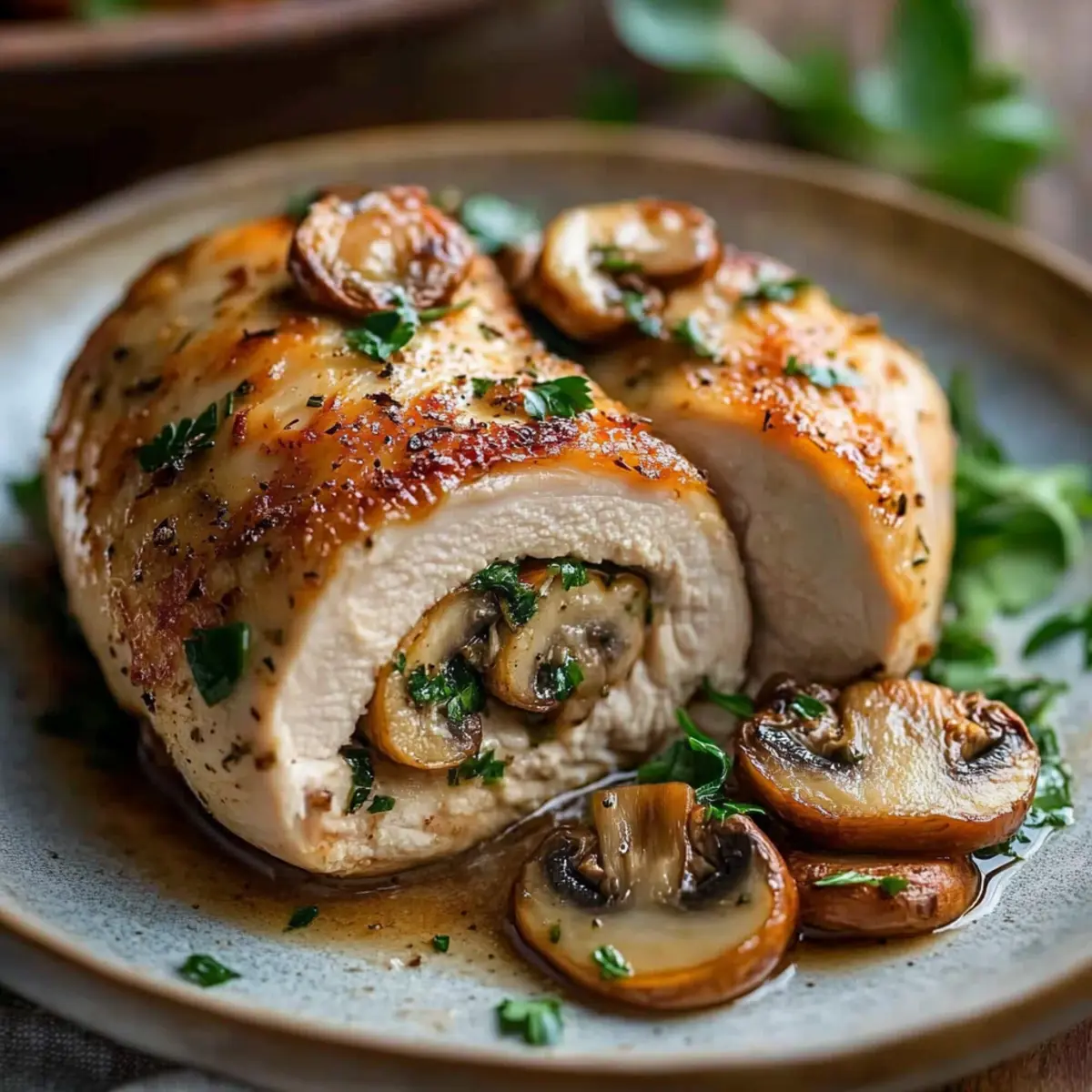 Poulet Farci aux Champignons