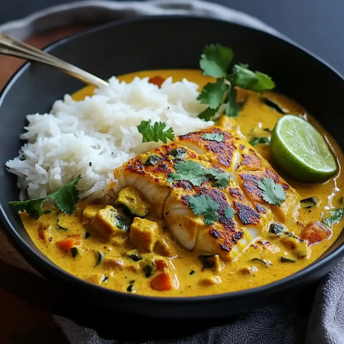 Curry de Poisson Blanc au Lait de Coco