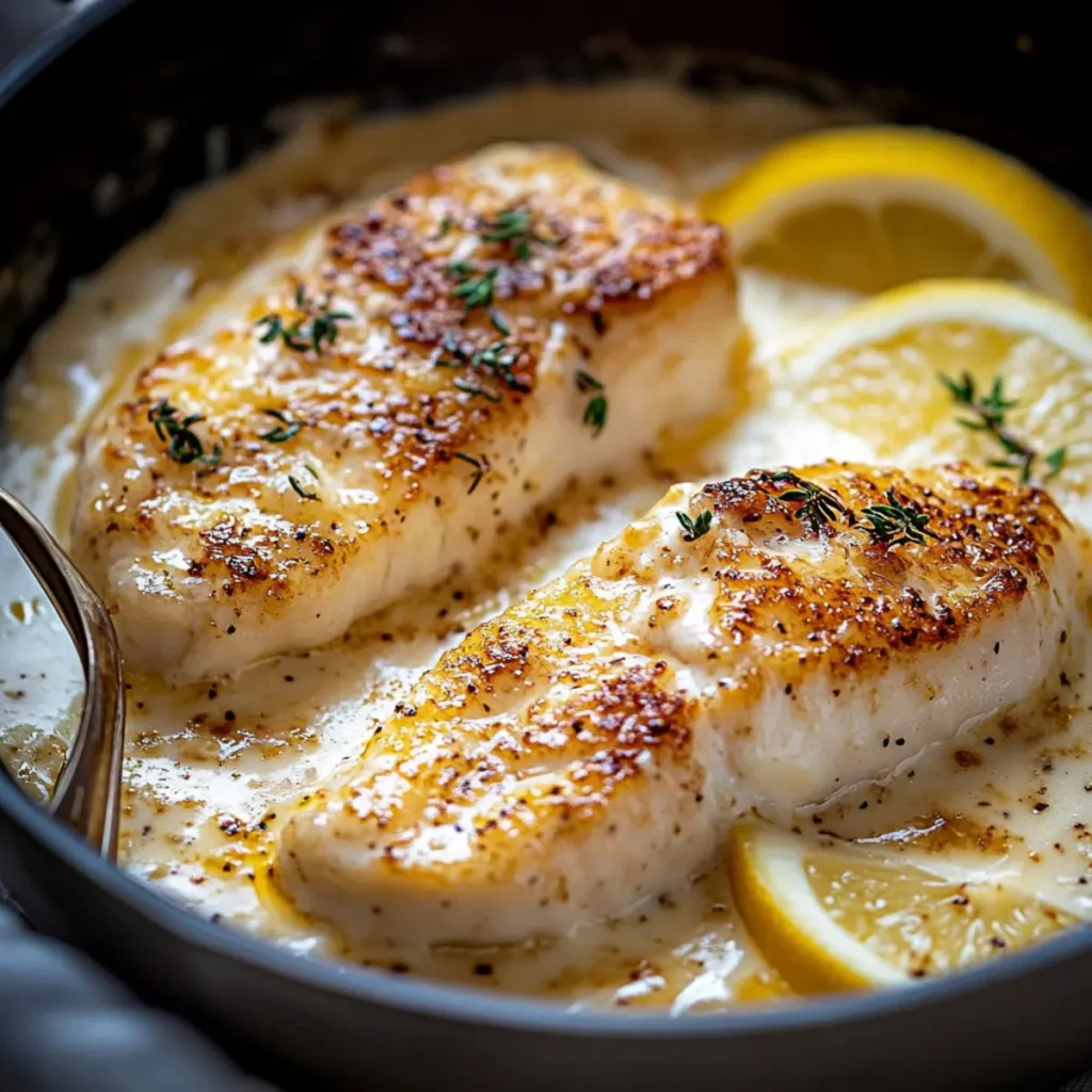 Dos de Cabillaud à la Crème de Parmesan au Citron