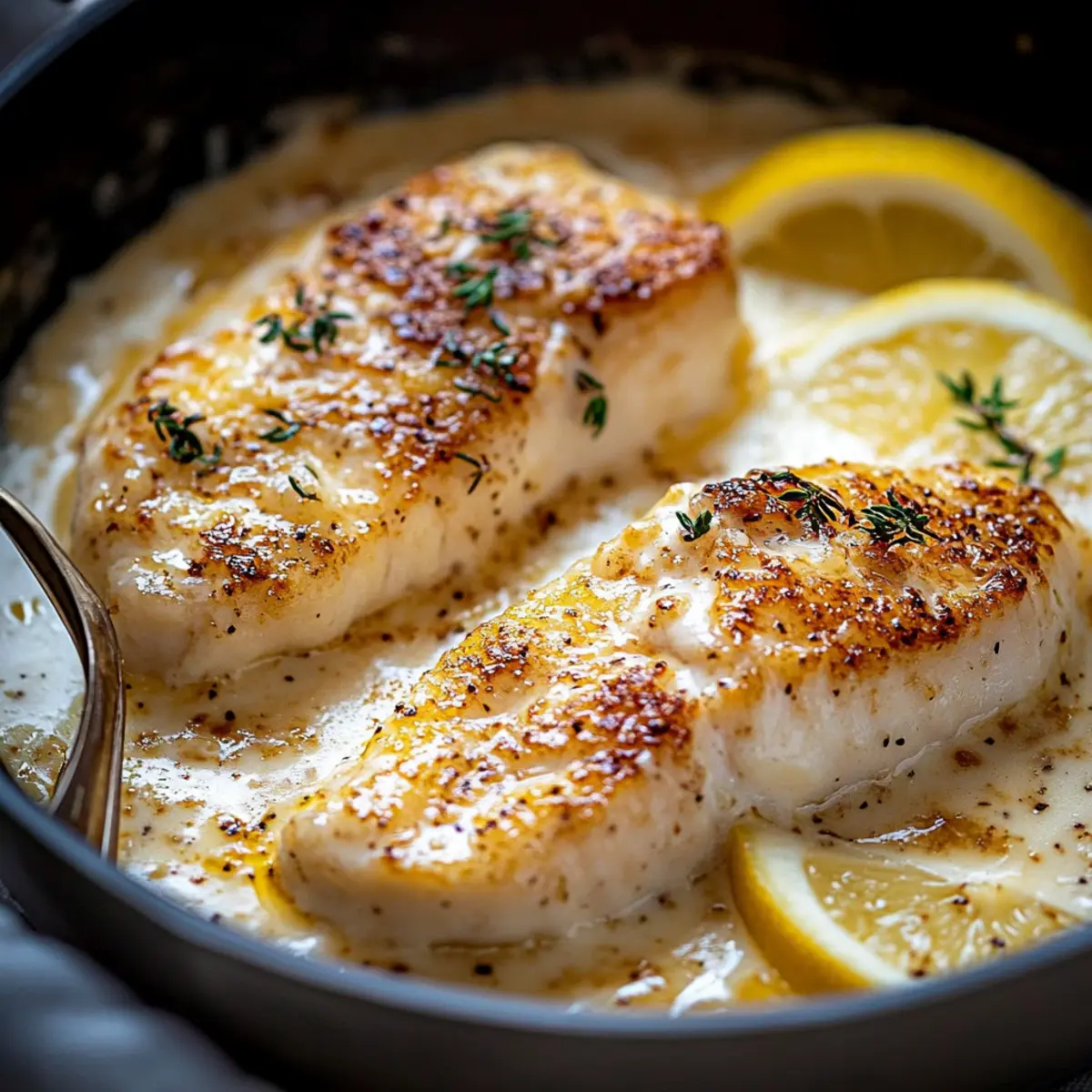 Dos de Cabillaud à la Crème de Parmesan au Citron