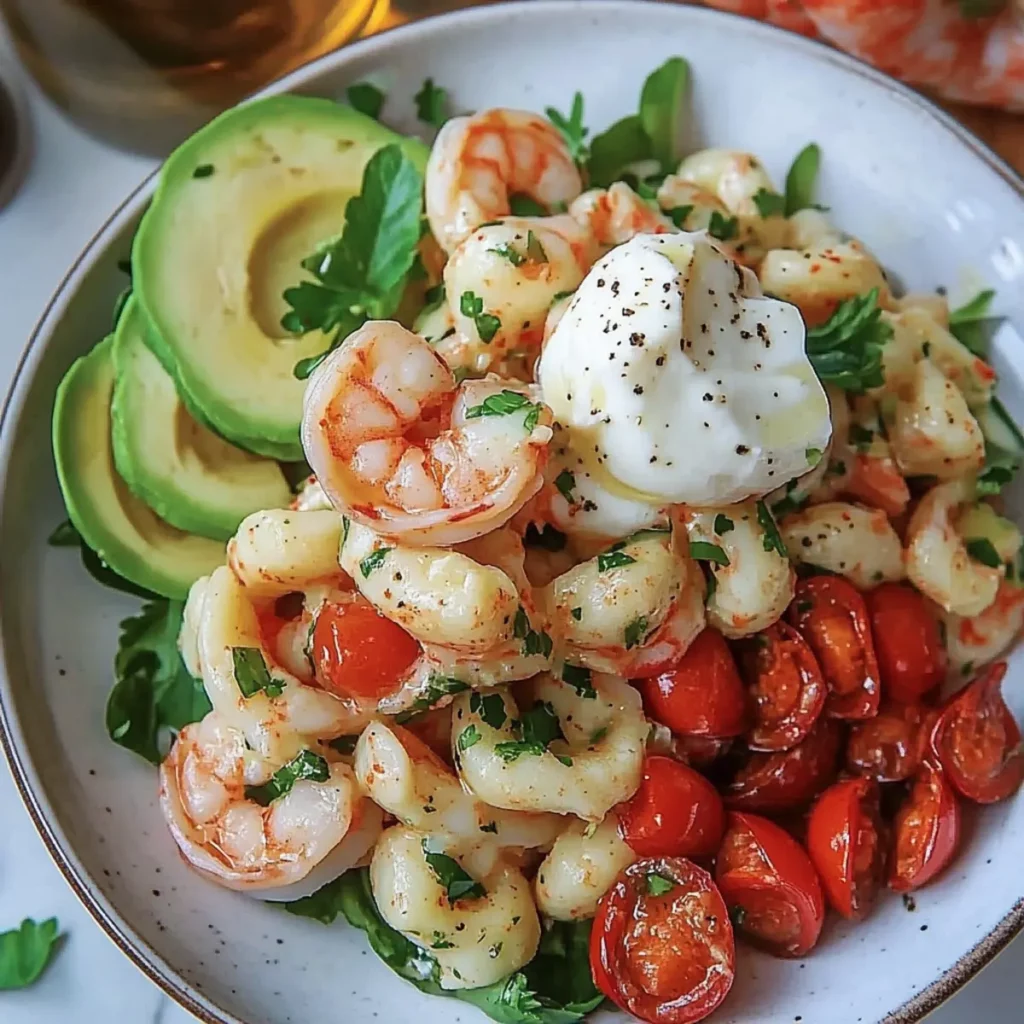Salade de pâtes aux crevettes
