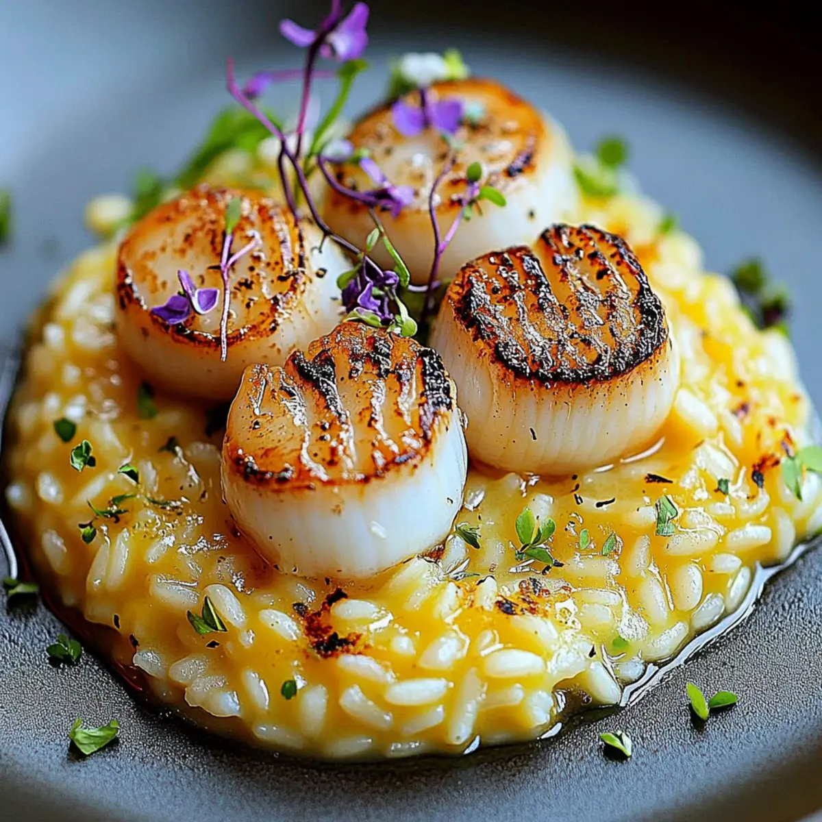 Coquilles Saint-Jacques sur risotto crémeux