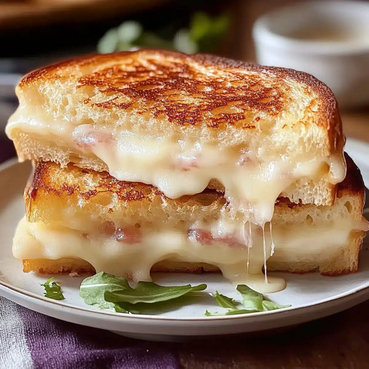 Croque-Monsieur au Four de ma Grand-Mère - Finished dish plated beautifully