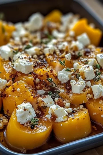 Butternut Rôti au Miel, Thym, Feta et Noisettes : L’Accord Parfait de Douceur et de Croquant !