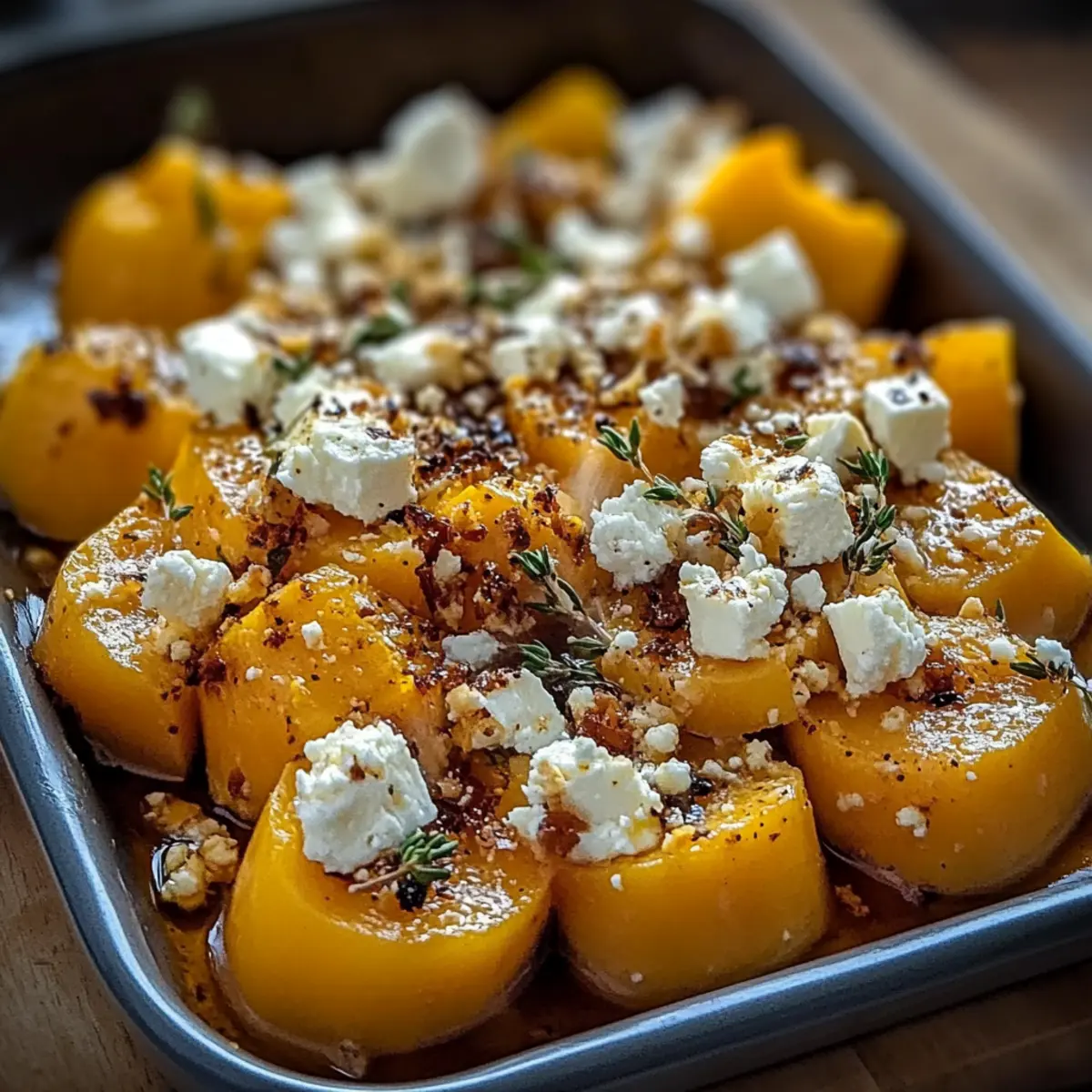 Butternut Rôti au Miel, Thym, Feta et Noisettes : L’Accord Parfait de Douceur et de Croquant !