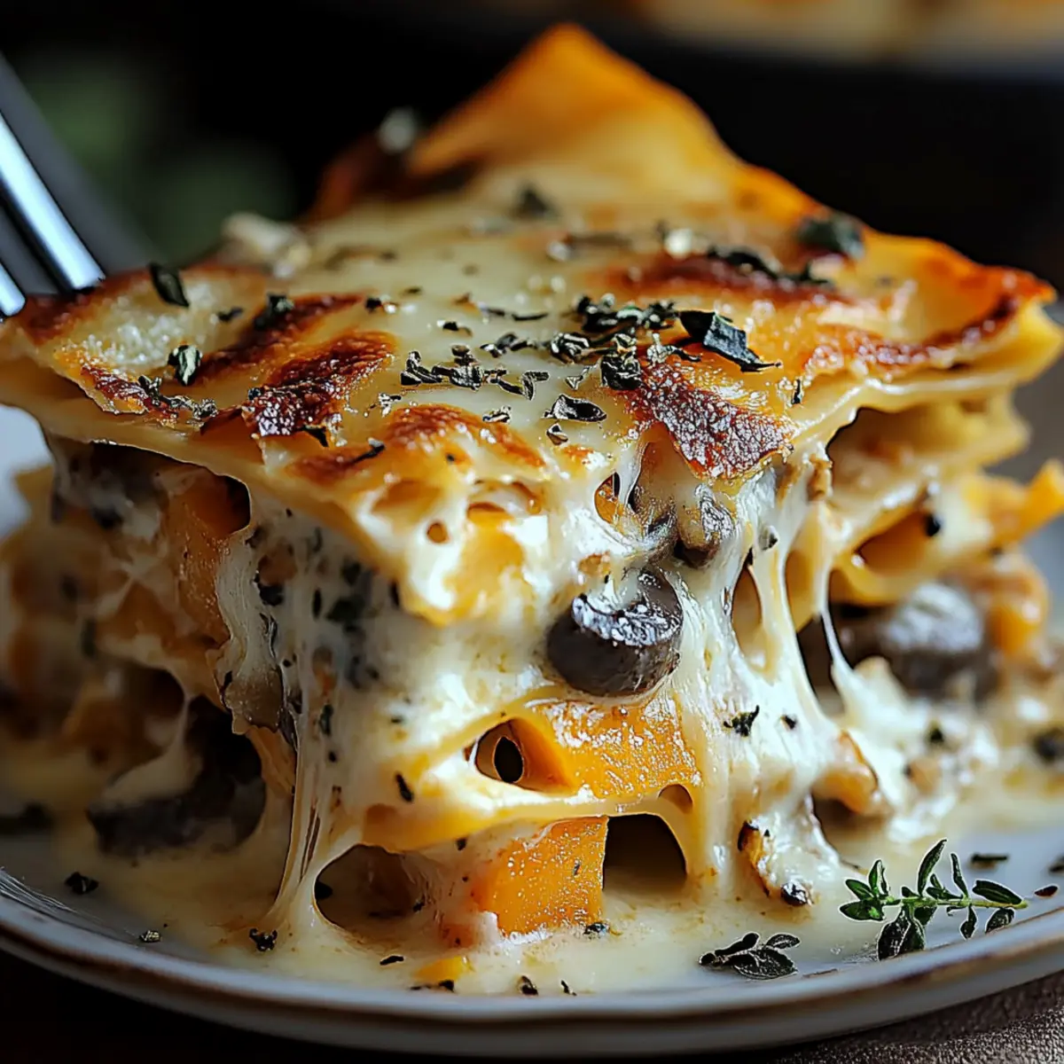 Lasagnes Courge Butternut Champignons - Close-up of delicious texture