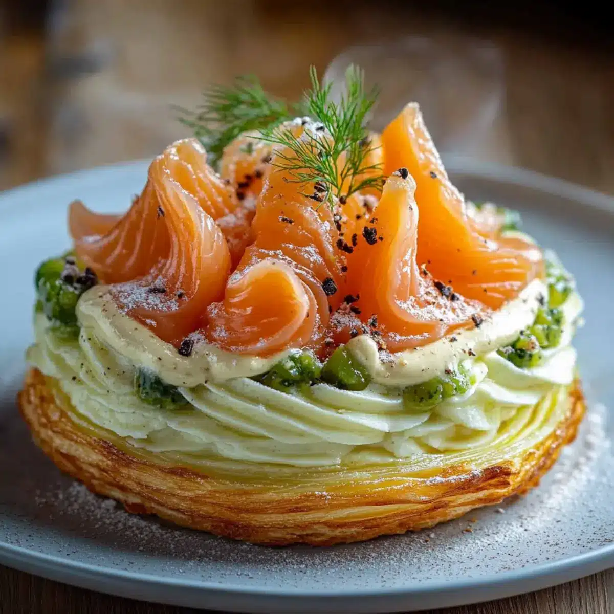 Recette Paris-Brest salé saumon avocat Facile - Close-up of delicious texture