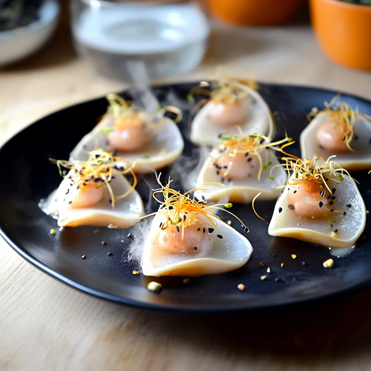 Radis noir au saumon vinaigrette passion - Finished dish plated beautifully