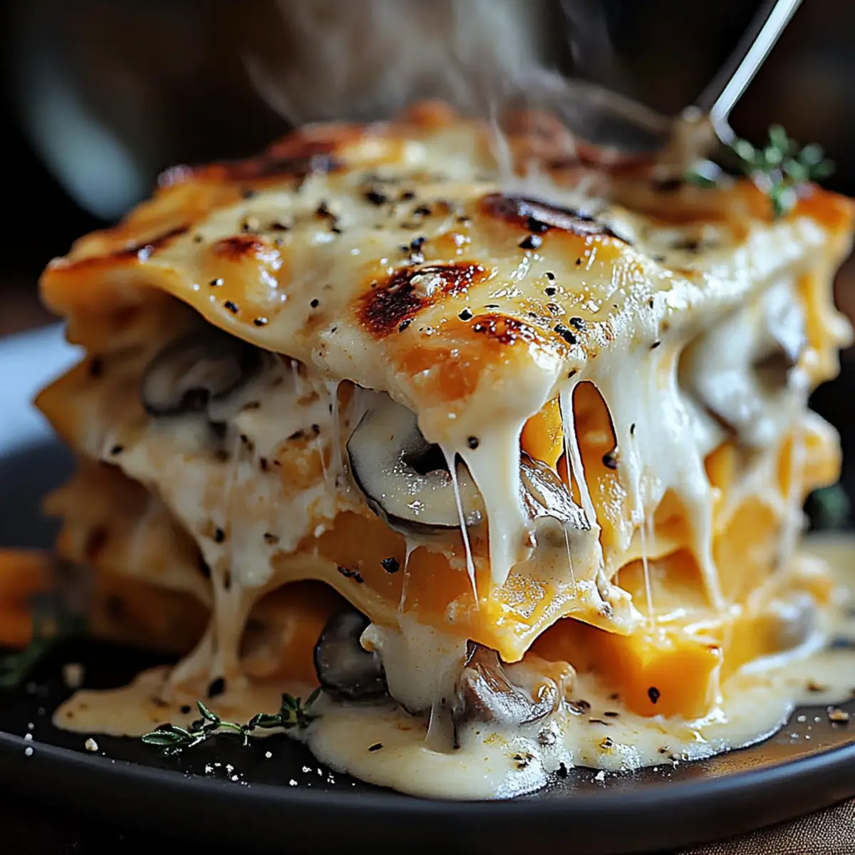 Lasagnes Courge Butternut Champignons - Ingredients prepared