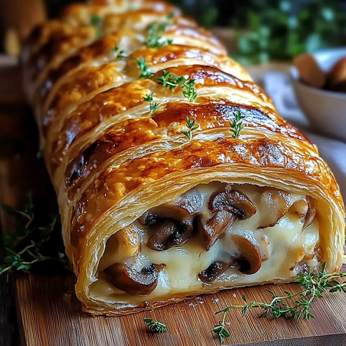 Savory Mushroom & Gruyère Puff Pastry Braid - Ingredients prepared