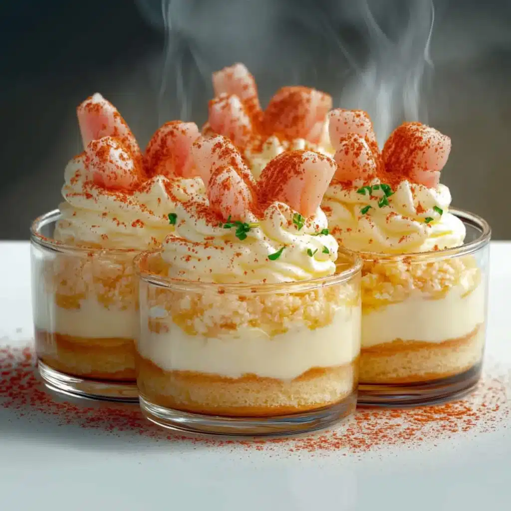 Tiramisu aux Crevettes Roses en Verrines