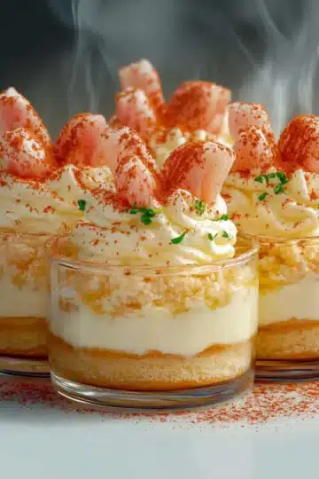Tiramisu aux Crevettes Roses en Verrines