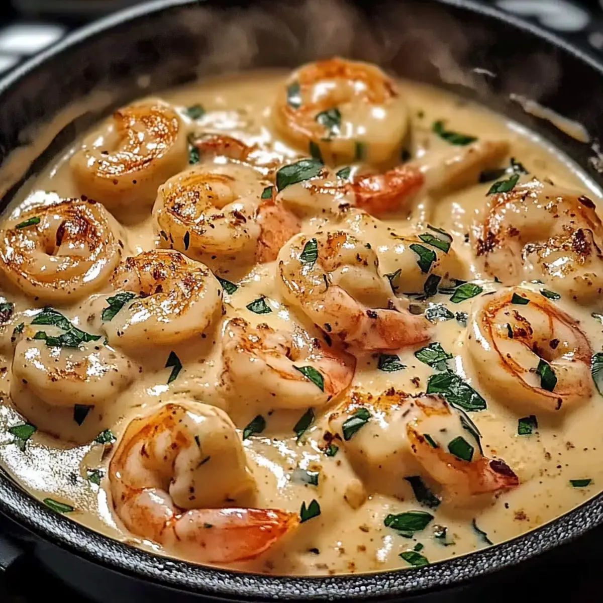 Crevettes Crémeuses Toscane - Ingredients prepared