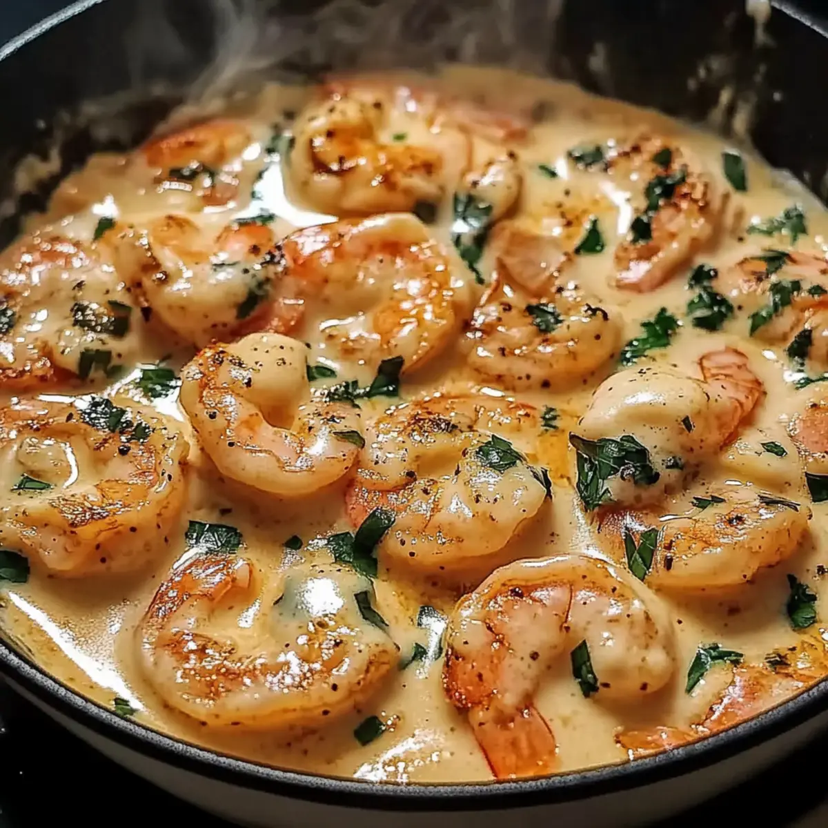 Crevettes Crémeuses Toscane - Close-up of delicious texture