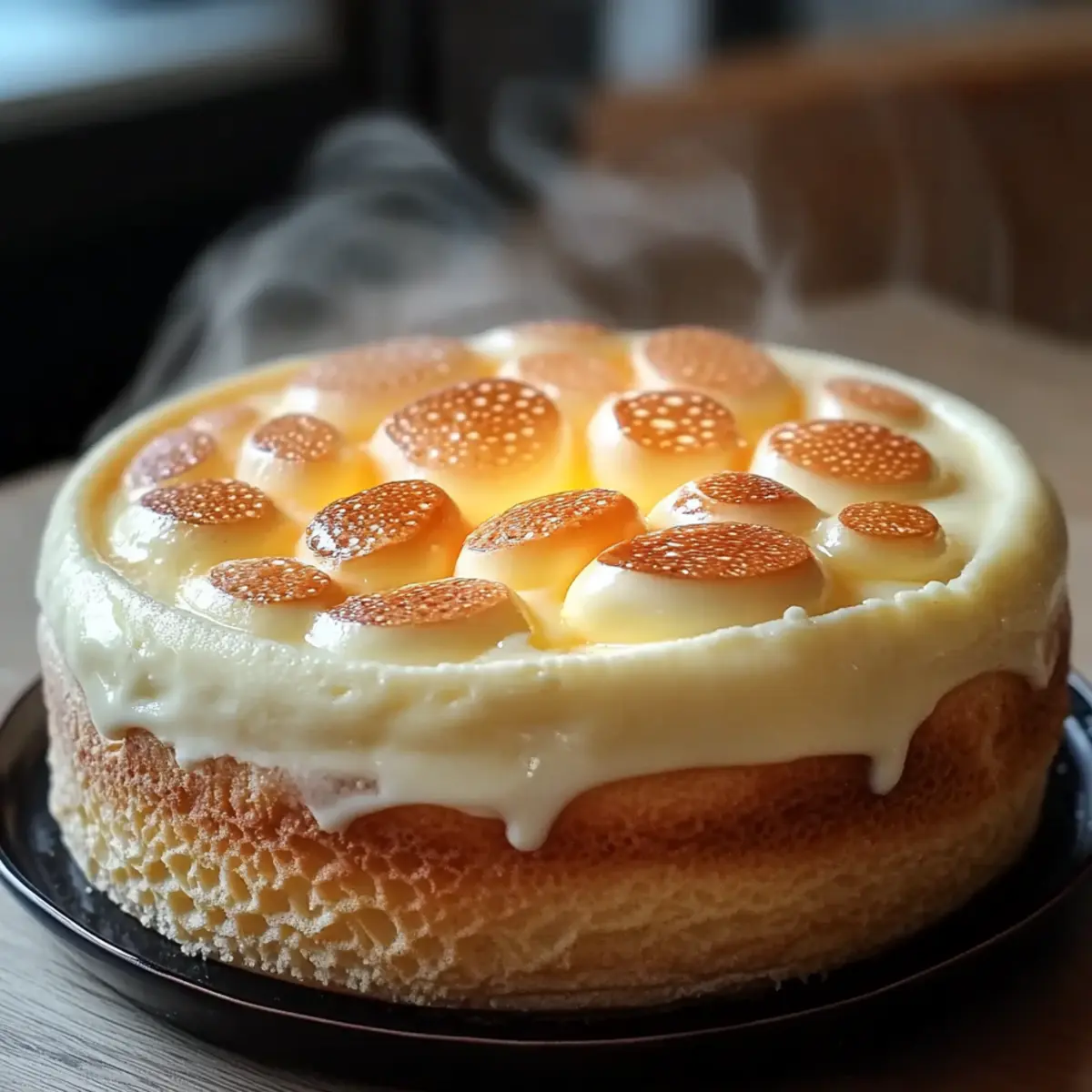 Gâteau Crémeux aux 3 Yaourts et 2 Œufs - Finished dish plated beautifully