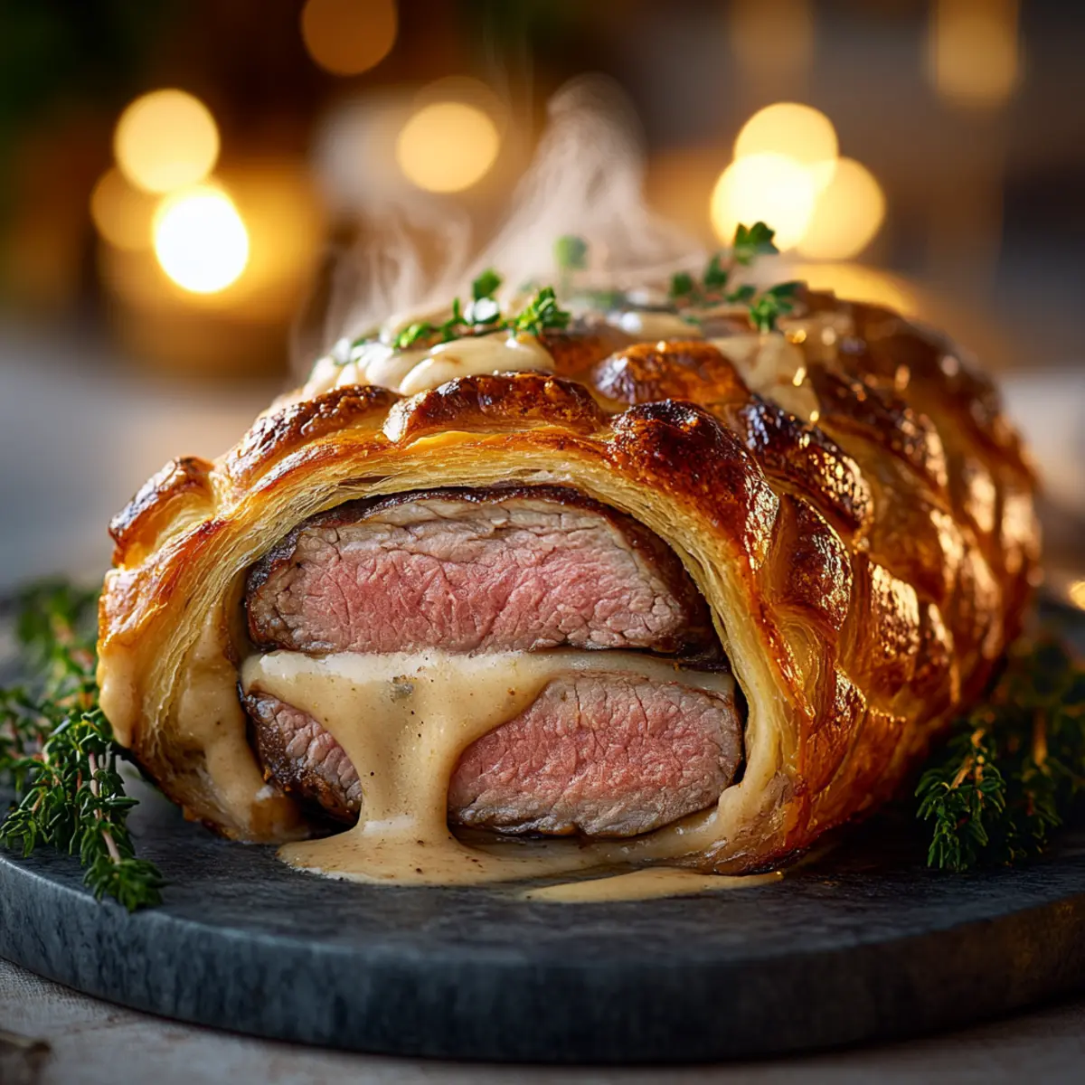 Filet de Bœuf en Croûte - Close-up of delicious texture