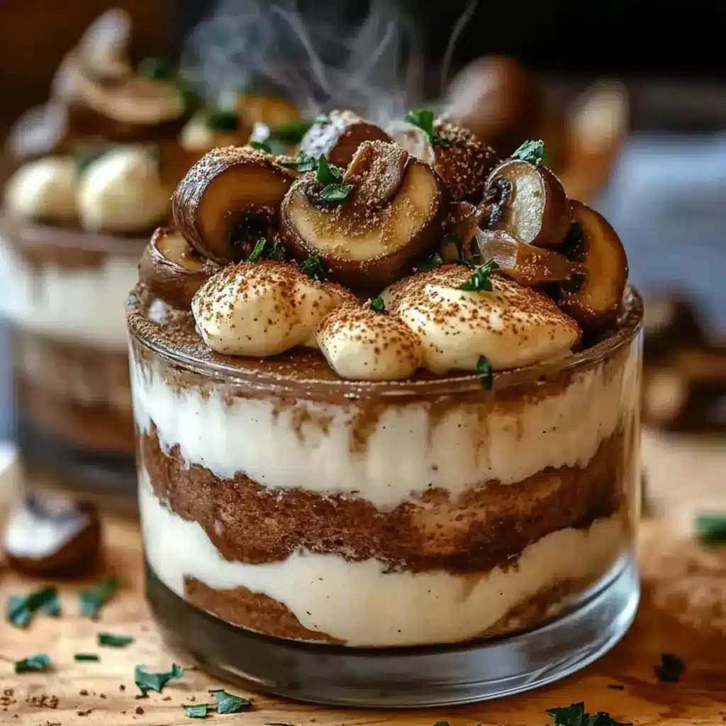 Savoureux Tiramisu Salé aux Champignons et Crème Parfaite au Parmesan