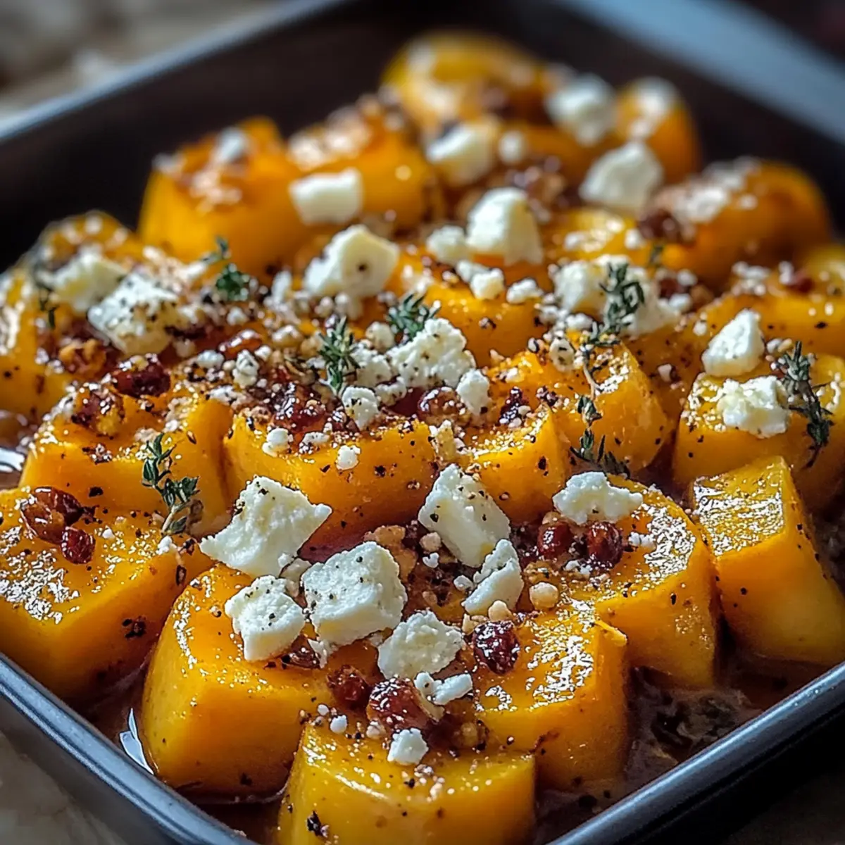 Butternut Rôti au Miel, Thym, Feta et Noisettes : L’Accord Parfait de Douceur et de Croquant ! - Finished dish plated beautifully