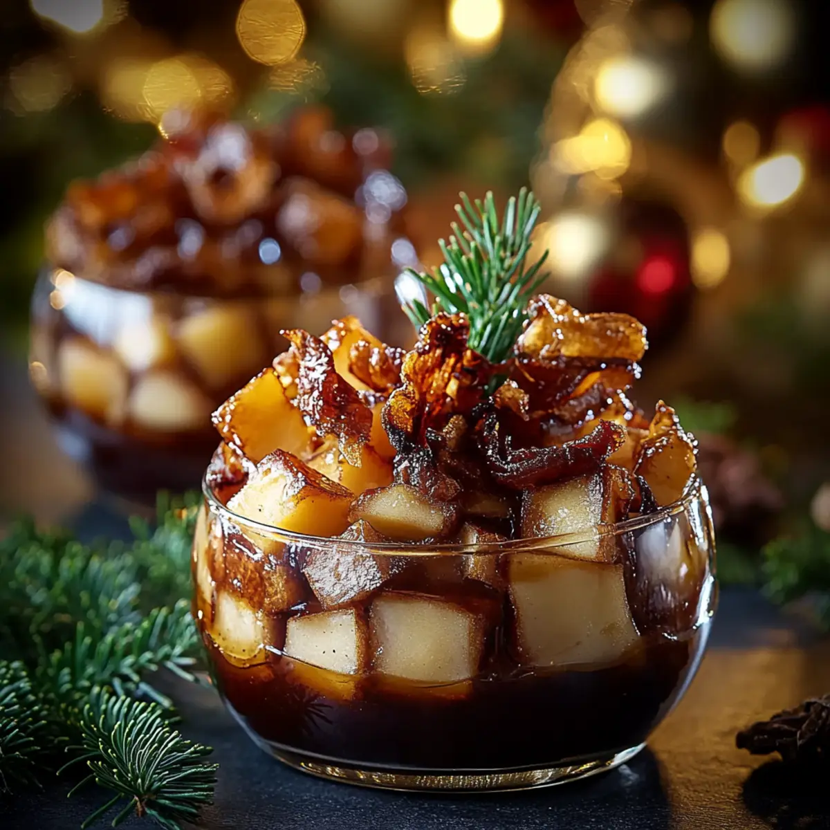 Merveilleuses Verrines de Noël Pomme Magret de Canard - Finished dish plated beautifully