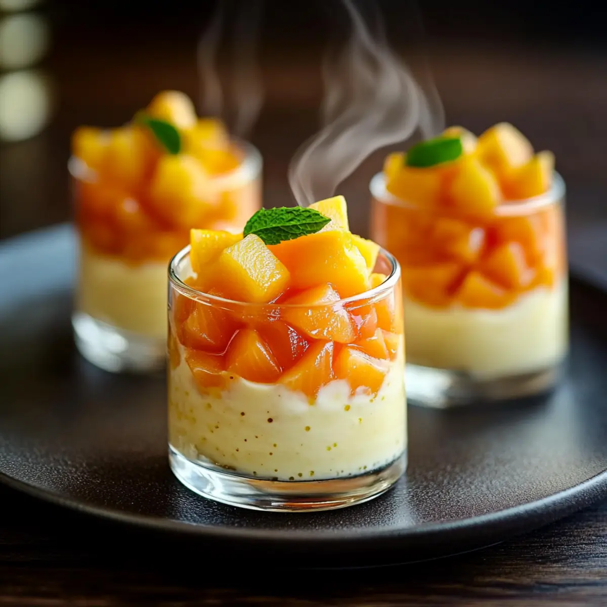 Verrines Saumon, Mangue et Crème Citronnée