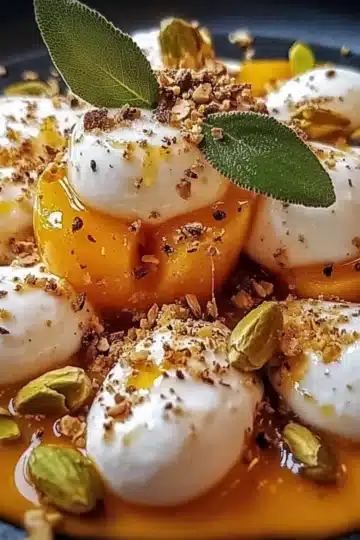 Douceur d’automne Butternut caramélisé, nuages de burrata et éclats de pistaches