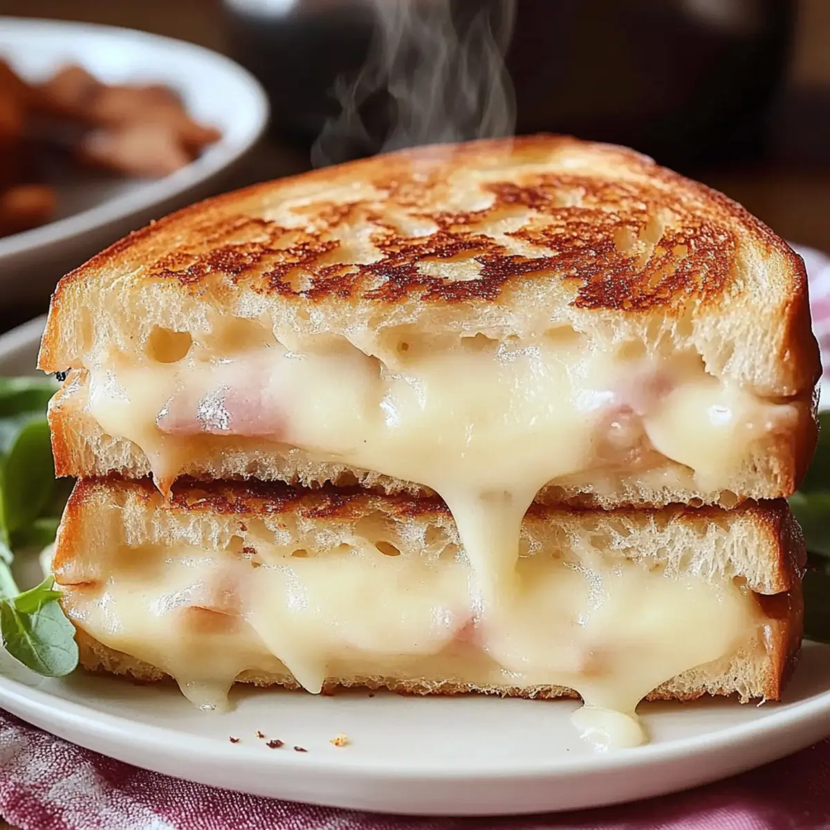 Croque-Monsieur au Four de ma Grand-Mère - Close-up of delicious texture