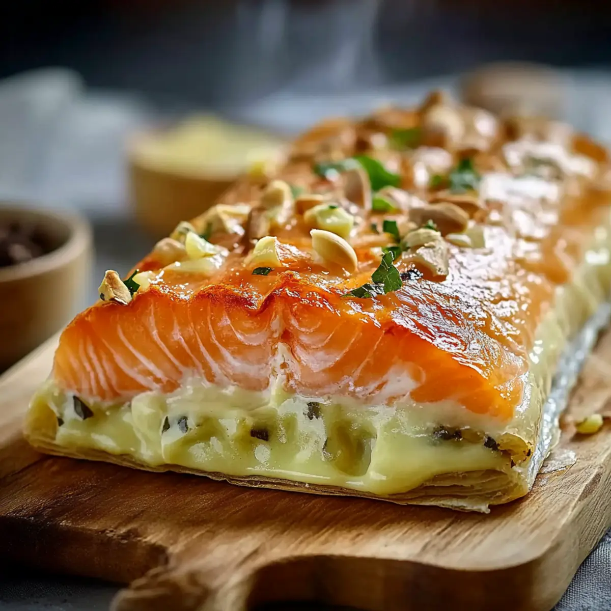 Feuilleté Saumon & Poireaux - Close-up of delicious texture