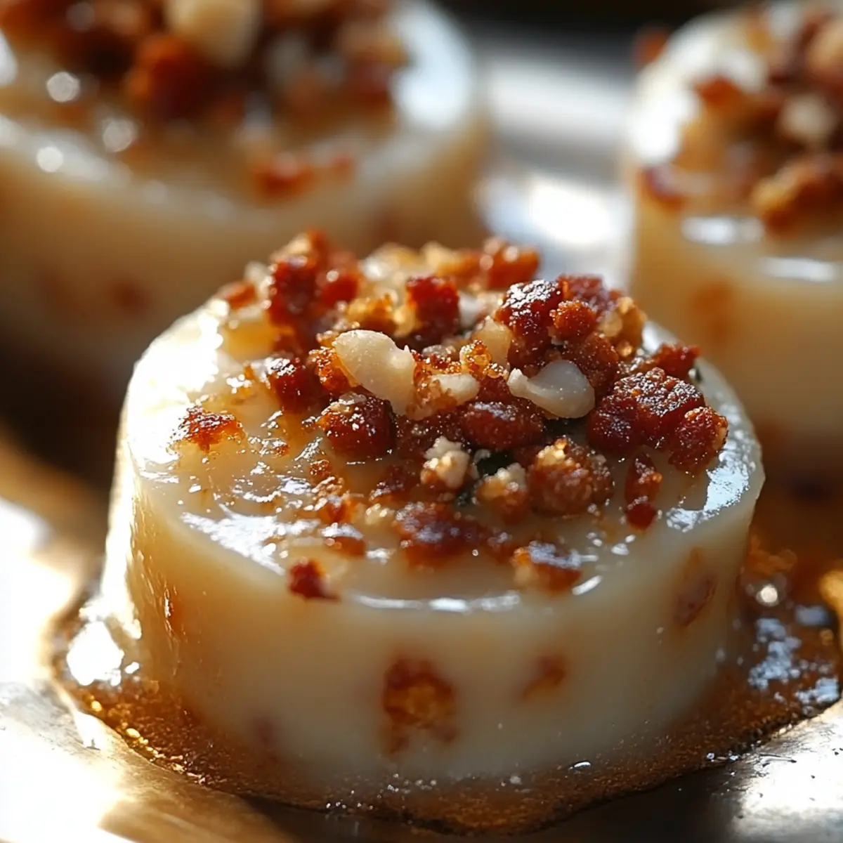 Médaillons de Boudin Blanc avec Crumble Chorizo et Noisettes : Une Explosion de Saveurs en Bouchées - Close-up of delicious texture