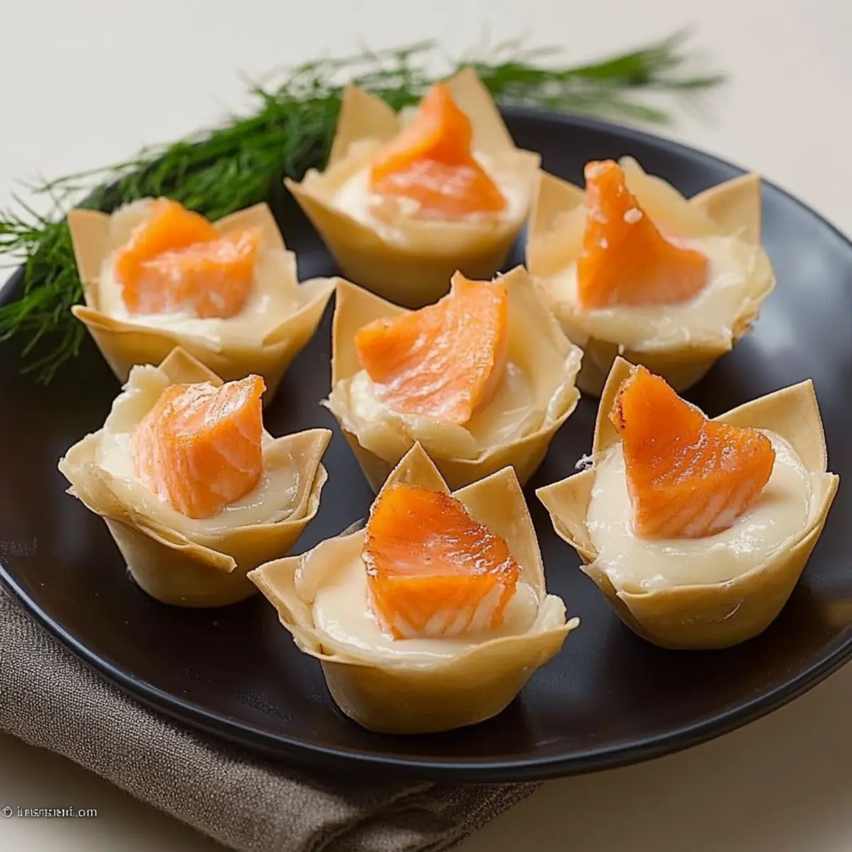 Petites bouchées au saumon - Close-up of delicious texture