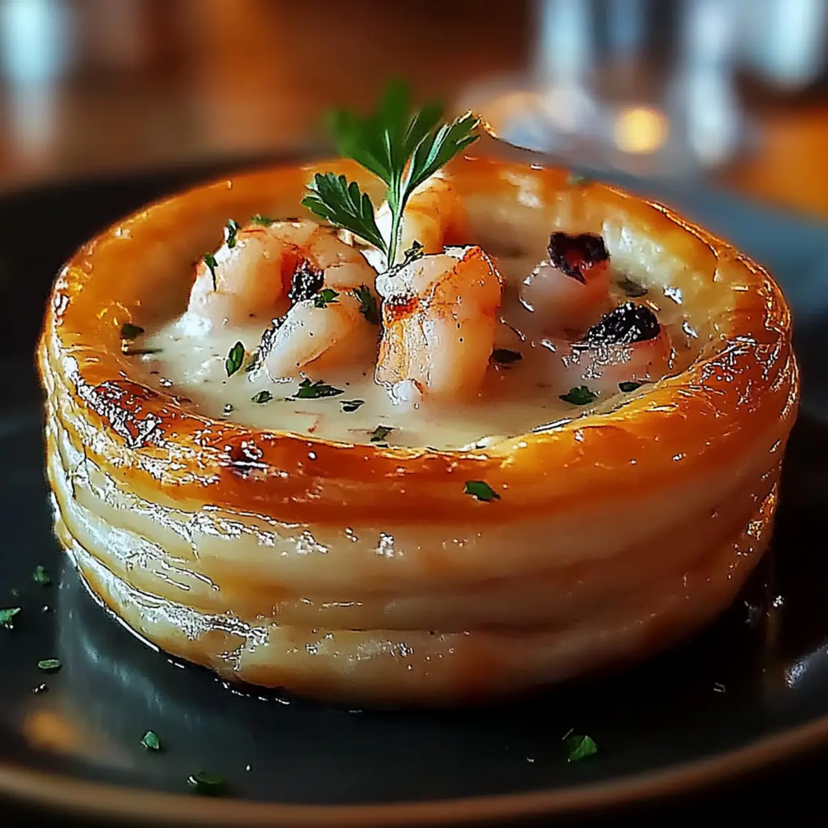 Vol-au-vent aux Fruits de Mer - Close-up of delicious texture