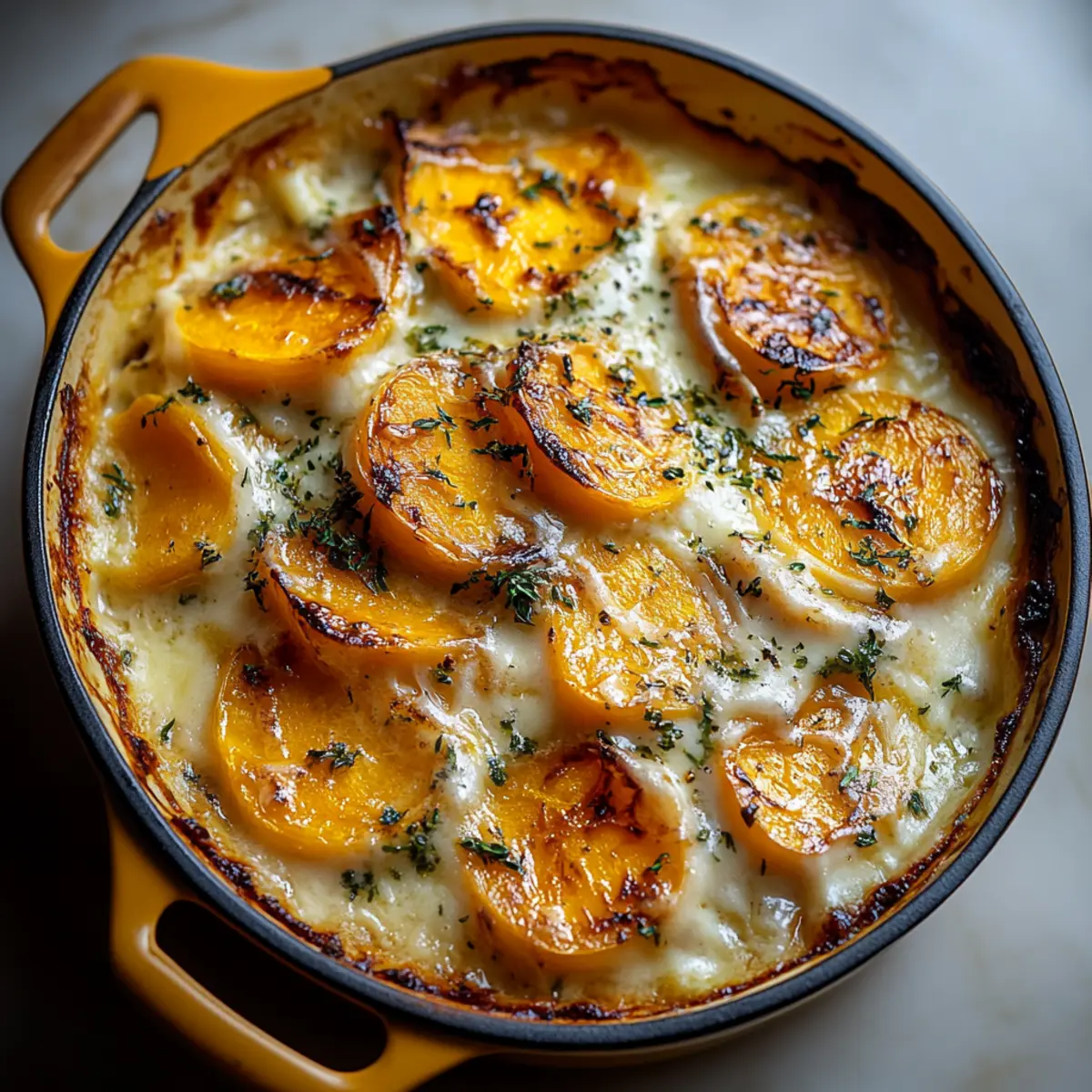 Gratin Dauphinois de Butternut - Finished dish plated beautifully