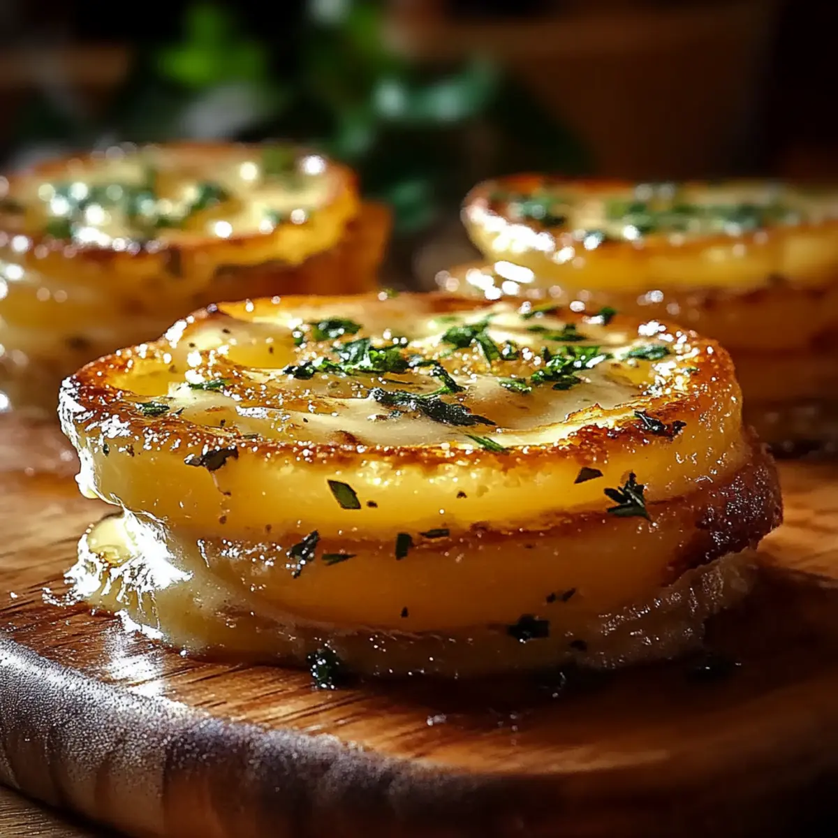 Petits Gâteaux de Pommes de Terre au Beurre Aillé - Close-up of delicious texture